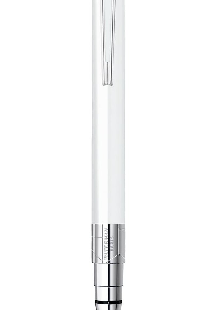 Waterman قلم حبر جاف أبيض من ووترمان بوجهة نظر مع إعادة تعبئة سوداء رفيعة - Image 2